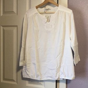 Hot Cotton white Blouse 3/4 sleeve